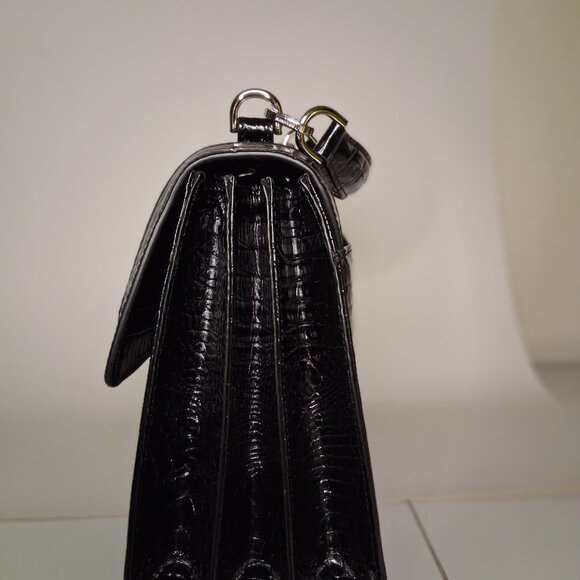 BRAHMIN Revel Collection Black Hallie Satchel Bag - Picture 10 of 10